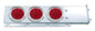 Mudflap Hangers Spring Loaded w/6 4" Red LED Lights 2.5" Bolt Pattern