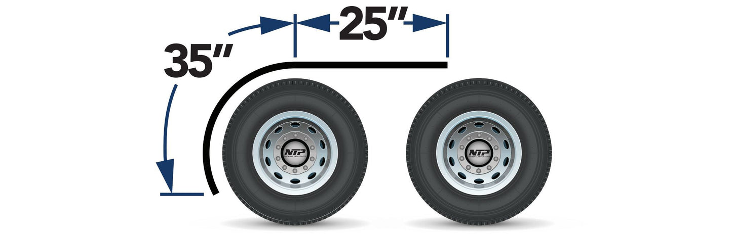 Semi Truck 60" Smooth Half Fenders Rolled Edge - 16 Gauge