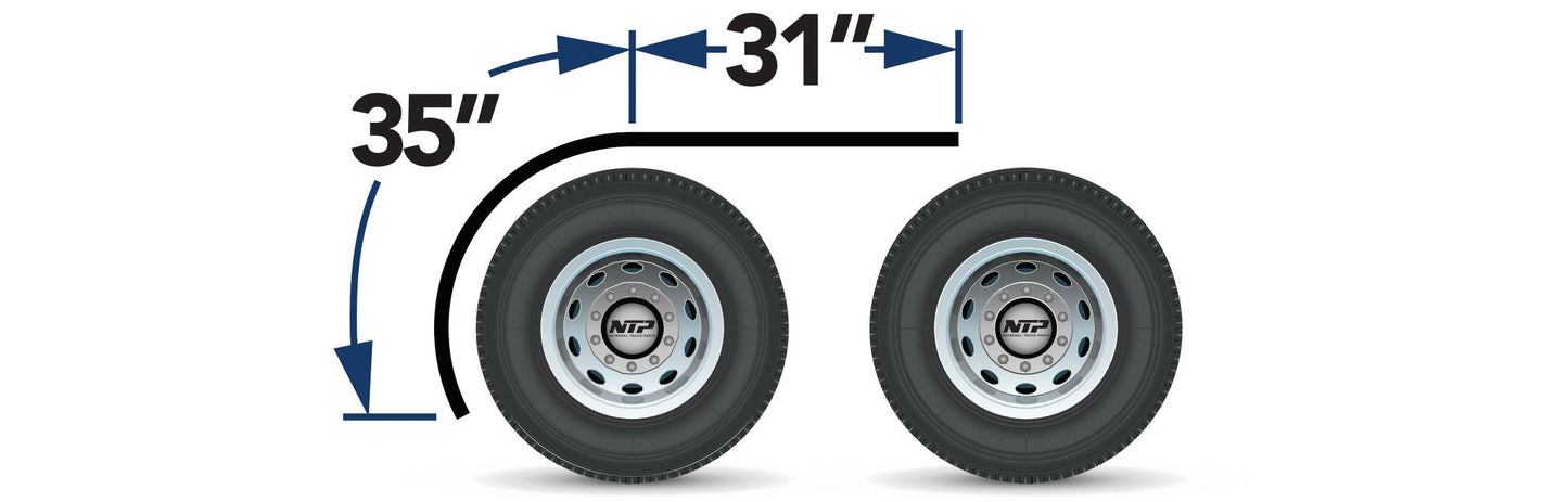 Semi Truck 66" Smooth Half Fenders Rolled Edge - 16 Gauge