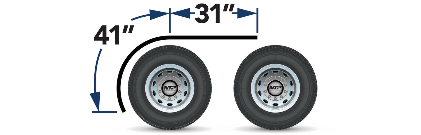 Semi Truck 72" Smooth Half Fenders Low Front Rolled Edge - 14 Gauge