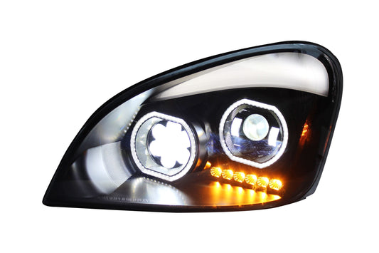 Freightliner Cascadia 2008-17 LED Headlight Black (Driver)