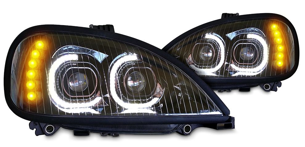 Freightliner Columbia LED Headlight Black (Driver)