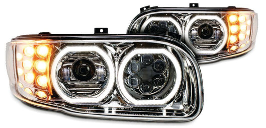 Peterbilt 388/389 LED Headlight w/Halo Chrome (Passenger)