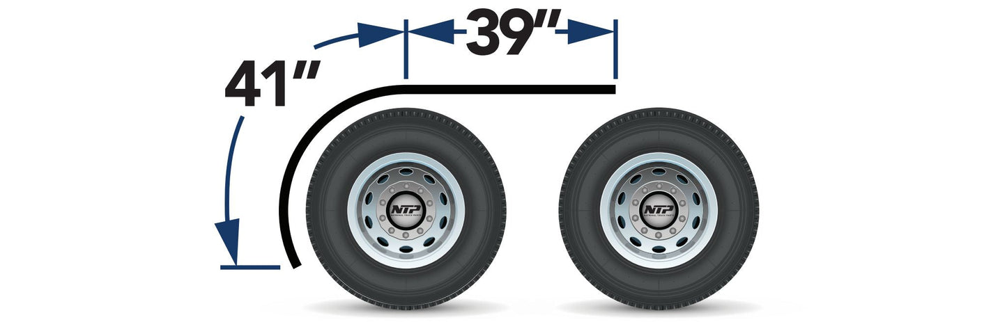 Semi Truck 80" Smooth Half Fenders Curved Front Rolled Edge - 14 Gauge