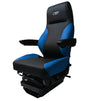 Universal Semi Truck Power Seat w/Arm Rests - Black & Blue