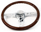 18” Wood Steering Wheel with Chrome Classic Style 3 Spoke