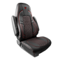 Freightliner Cascadia High Back 33″ Faux Leather Semi Truck Seat Cover – Black / Red