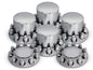 Semi Truck 6 Pc. Rounded Front and Rear Axle Cover w/Lug Nuts Kit